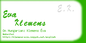 eva klemens business card