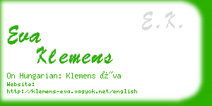 eva klemens business card